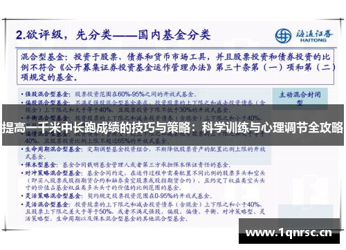 提高一千米中长跑成绩的技巧与策略：科学训练与心理调节全攻略